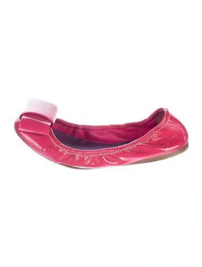Pre-owned Miu Miu Patent Leather Ballet Flats In Pink