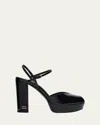Miu Miu Patent Leather Block-heel Platform Sandals