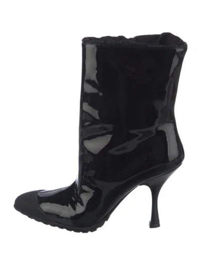 Pre-owned Miu Miu Patent Leather Boots In Black