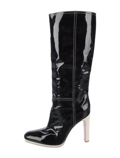 Pre-owned Miu Miu Patent Leather Boots In Black
