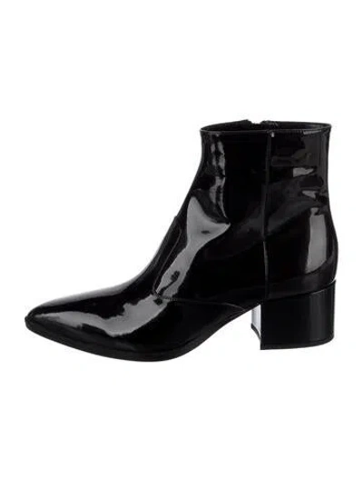Pre-owned Miu Miu Patent Leather Boots In Black