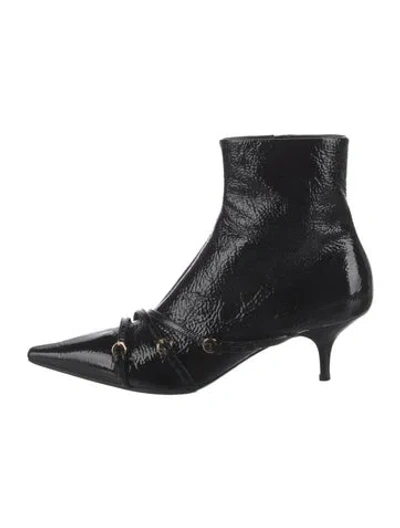 Pre-owned Miu Miu Patent Leather Boots In Black