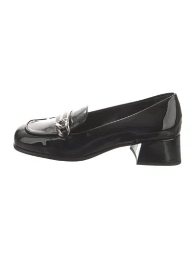 Pre-owned Miu Miu Patent Leather Chain-link Accents Pumps In Black