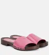 Miu Miu Patent Leather Clogs In Pink