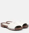 Miu Miu Leather Logo Slide Clogs In White