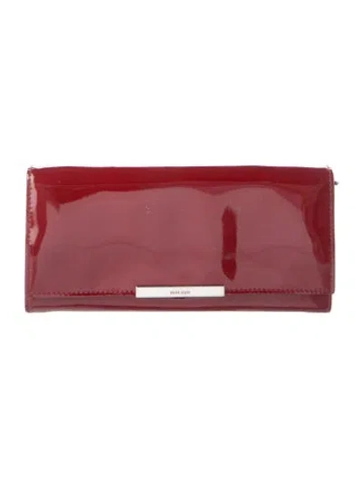 Pre-owned Miu Miu Patent Leather Continental Wallet In Red
