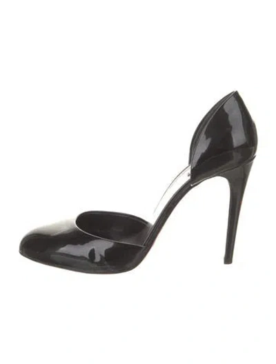 Pre-owned Miu Miu Patent Leather D'orsay Pumps In Black