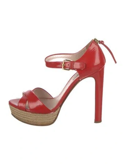 Pre-owned Miu Miu Patent Leather D'orsay Pumps In Red