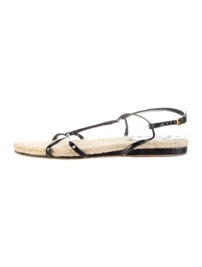 Pre-owned Miu Miu Patent Leather Espadrilles In Black