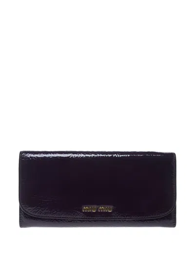 Pre-owned Miu Miu Patent-leather Flap Wallet