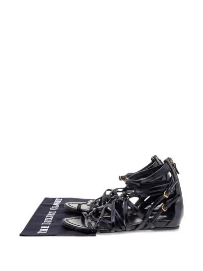 Pre-owned Miu Miu Leather Sandals In Black