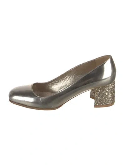 Pre-owned Miu Miu Patent Leather Glitter Accents Pumps In Multi