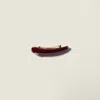 Miu Miu Patent Leather Hair Clip In Brown