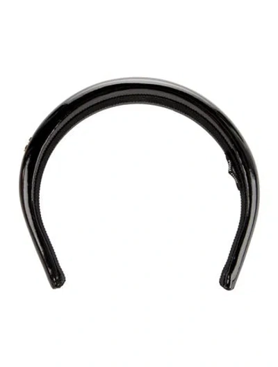 Pre-owned Miu Miu Patent Leather Headband In Black
