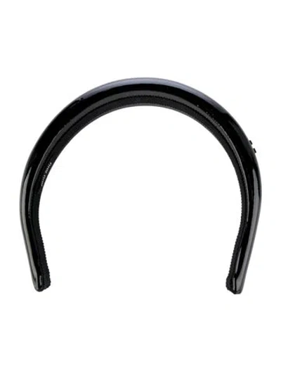 Pre-owned Miu Miu Patent Leather Headband In Black