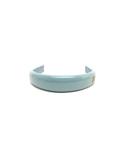 Miu Miu Patent Leather Headband In Blue
