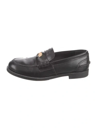 Pre-owned Miu Miu Patent Leather Loafers In Black