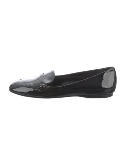 Pre-owned Miu Miu Patent Leather Loafers In Black