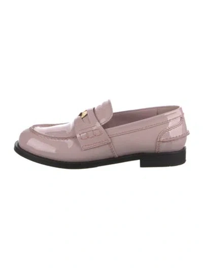 Pre-owned Miu Miu Patent Leather Loafers In Pink