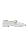 Miu Miu Wear Loafers With Round Head And Flat Bottom In White