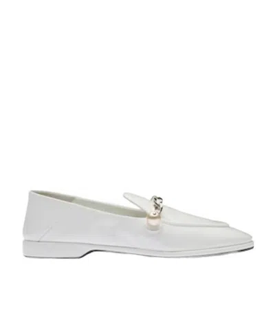 Miu Miu Patent Leather Loafers In White