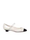 Miu Miu 40mm Patent-leather Ballerina Shoes In White