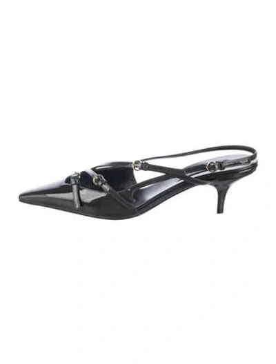 Pre-owned Miu Miu Patent Leather Mules In Black