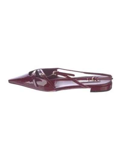 Pre-owned Miu Miu Patent Leather Mules In Purple