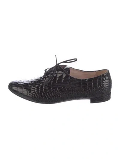 Pre-owned Miu Miu Patent Leather Oxfords In Black