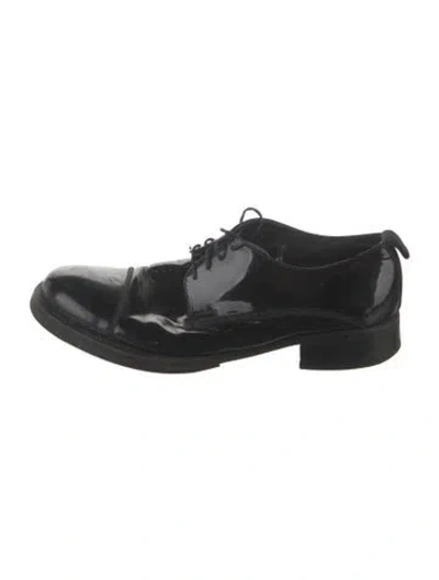 Pre-owned Miu Miu Patent Leather Oxfords In Black