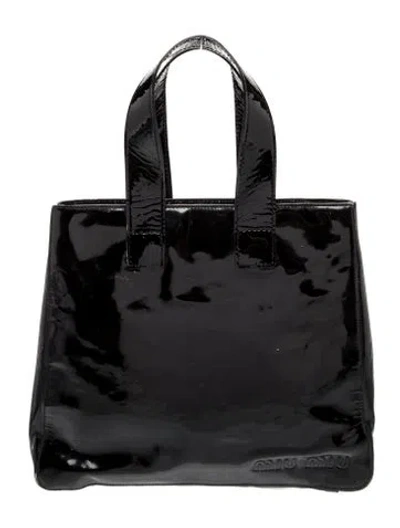 Pre-owned Miu Miu Patent Leather Patent Leather Crossbody In Black