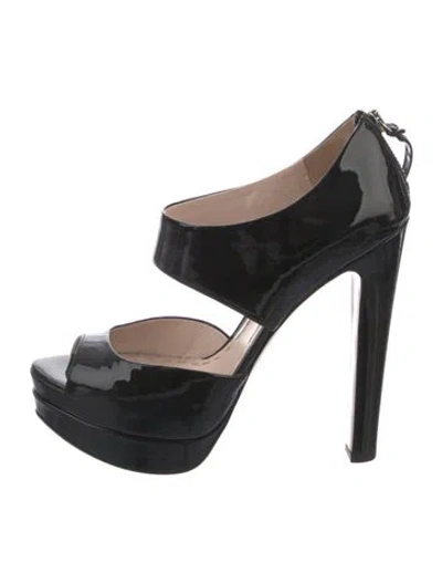 Pre-owned Miu Miu Patent Leather Pumps In Black