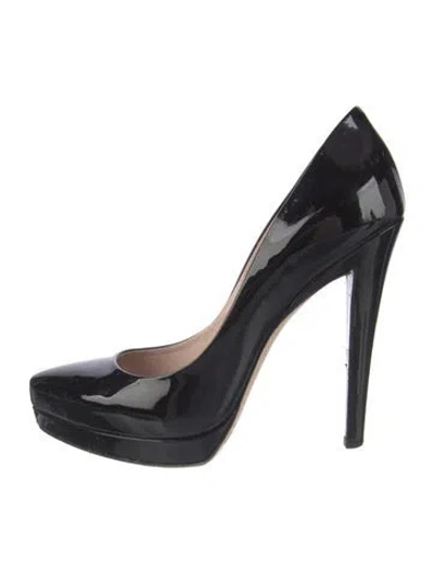 Pre-owned Miu Miu Patent Leather Pumps In Black