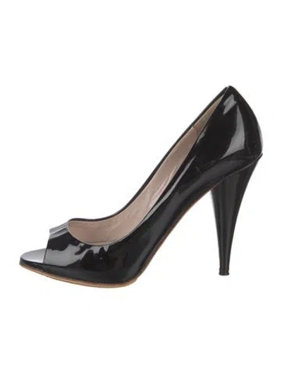 Pre-owned Miu Miu Patent Leather Pumps In Black