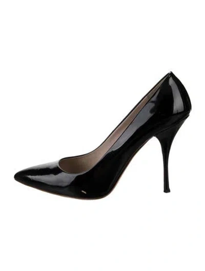 Pre-owned Miu Miu Patent Leather Pumps In Black