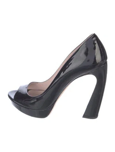 Pre-owned Miu Miu Patent Leather Pumps In Blue