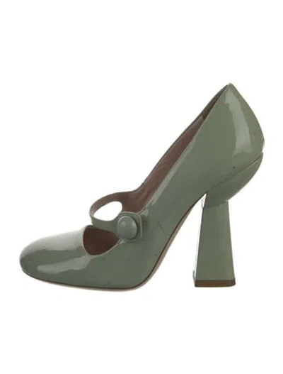 Pre-owned Miu Miu Patent Leather Pumps In Green