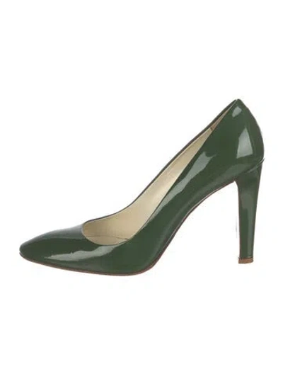 Pre-owned Miu Miu Patent Leather Pumps In Green