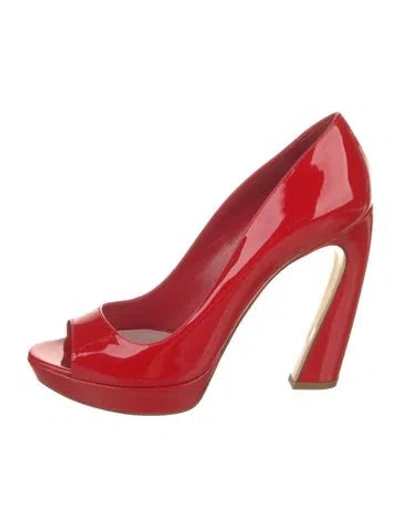 Pre-owned Miu Miu Patent Leather Pumps In Red