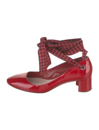 Pre-owned Miu Miu Patent Leather Pumps In Red