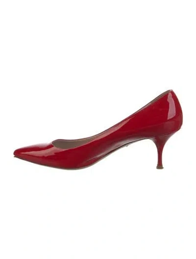 Pre-owned Miu Miu Patent Leather Pumps In Red
