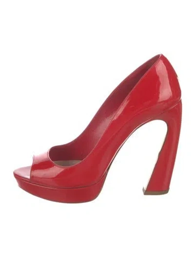 Pre-owned Miu Miu Patent Leather Pumps In Red