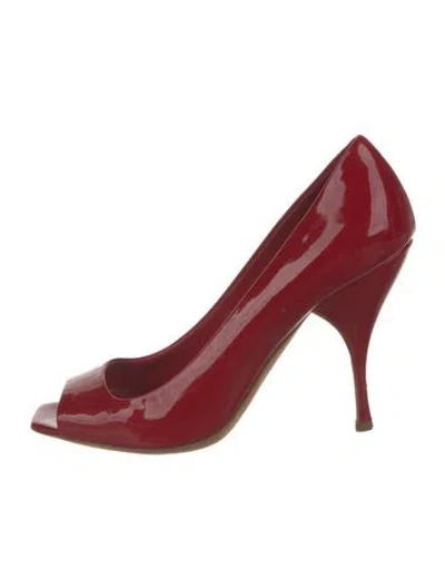 Pre-owned Miu Miu Patent Leather Pumps In Red