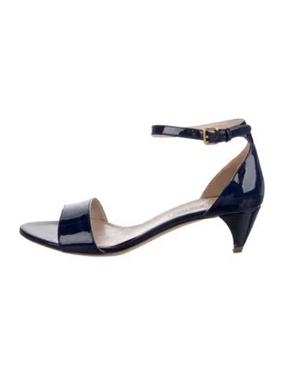 Pre-owned Miu Miu Patent Leather Sandals In Blue