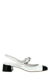 Miu Miu Chain Strap Slingback Cap Toe Pump