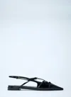 Miu Miu Patent Leather Slingback Ballerina Flats In Black