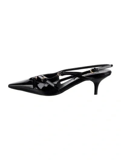 Pre-owned Miu Miu Patent Leather Slingback Pumps In Black