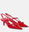 Miu Miu Miumiu Women Patent Leather Slingbacks With Buckles In Red
