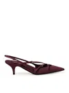 Miu Miu Patent Leather Slingbacks With Buckles In Red