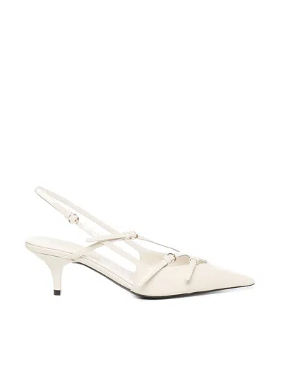 MIU MIU PATENT LEATHER SLINGBACK PUMPS WITH BUCKLES